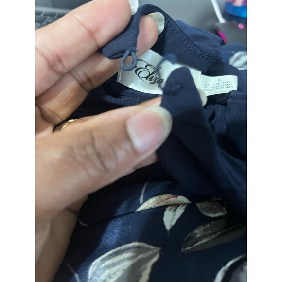 ELIZA J. Maxi Dress Sleeveless Belted Floral Gown in Navy Pink size 4 - Picture 4 of 14